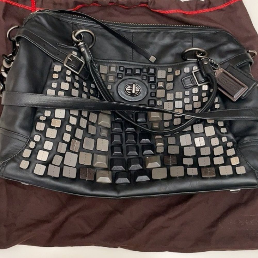 COACH Studded Flagship Ella Bag in Black - Picture 10 of 10